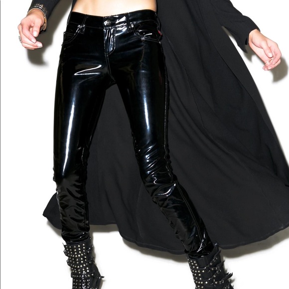 Tripp Nyc Black Vinyl Leather Pants 